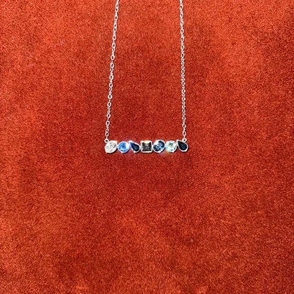 Touchstone Crystal Necklace with Blue and Clear Accents - Picture 2 of 2